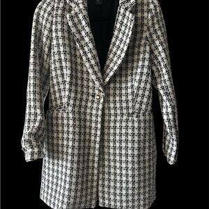 Rachel Zoe tweed long blazer